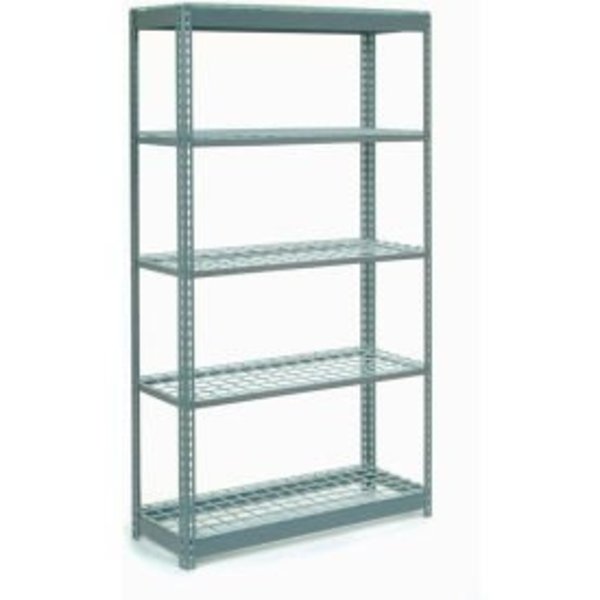 Global Equipment Heavy Duty Shelving 48"W x 12"D x 60"H With 5 Shelves - Wire Deck - Gray 717171